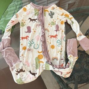 Emerson& friends Western Print bamboo Footed Pajamas - Multi